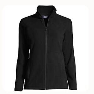 Lands' End - Women's Anyweather Fleece Full Zip Jacket. Size Medium. Black
